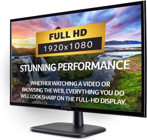 Монитор, Aopen powered by Acer 24CL1Ybi, 23.8'' 16:9, IPS FHD (1920x1080) LED, 250nit, 5ms, 75Hz FreeSync, Flicker-less, 100M:1 ACM, VGA, HDMI, BluelightShield, Tilt, Vesa, Black - image 1