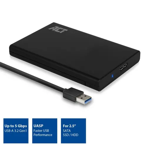 Θήκη εξωτερικού σκληρού δίσκου ACT AC1215, 2.5", USB 3.0, Μαύρο - 5