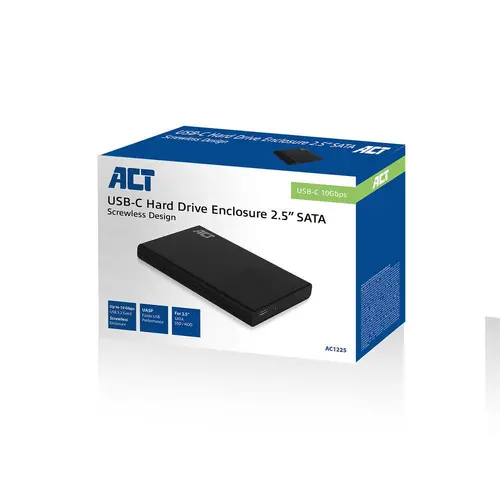 Carcasă pentru hard disk ACT AC1225, SATA, 2.5", USB-C 3.2 Gen2, Negru - 5
