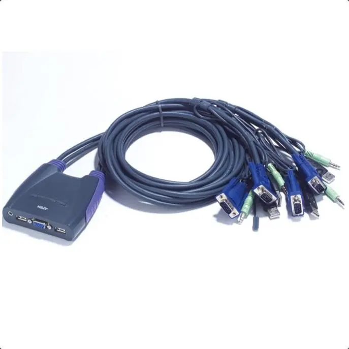 Διακόπτης KVM ATEN CS64US, από 2x USB A, 1x VGA, 1x 3.5mm jack σε 4x USB A, 4x VGA), 4x 3.5mm jack