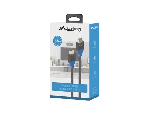 Καλώδιο, Lanberg HDMI M/M V2.0 1.8m 4K CU box, μαύρο BOX - 5