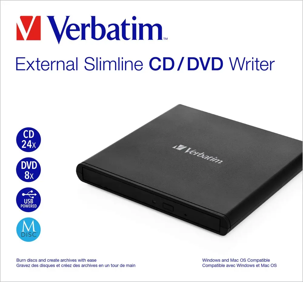 Unitate optică, Verbatim Mobile DVD ReWriter USB 2.0 Negru (Light Version) - image 2