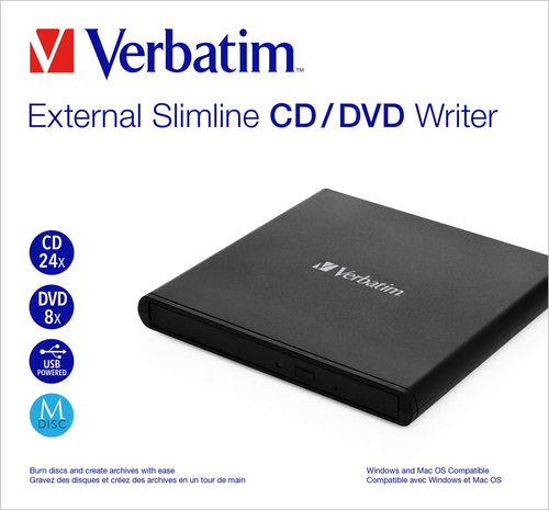 Оптично устройство, Verbatim Mobile DVD ReWriter USB 2.0 Black (Light Version) - image 2