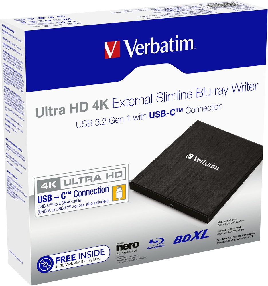 Оптично устройство, Verbatim Ultra HD 4K Blu-ray Writer USB-C - image 2