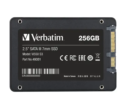Твърд диск, Verbatim Vi550 S3 2.5" SATA III 7mm SSD 256GB - image 2