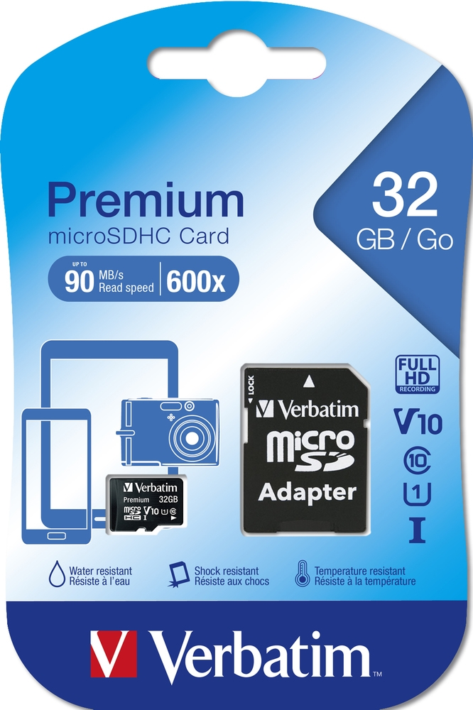 Памет, Verbatim Premium micro SDHC 32GB Class 10 (Incl. Adaptor) - image 2