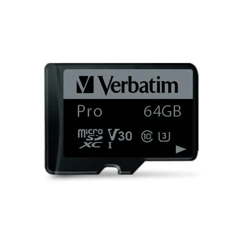 Памет, Verbatim PRO micro SDXC 64GB Class 10 UH (Incl. Adaptor) - image 1