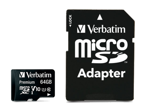 Памет, Verbatim Premium micro SDXC 64GB Class 10 (Incl. Adaptor)