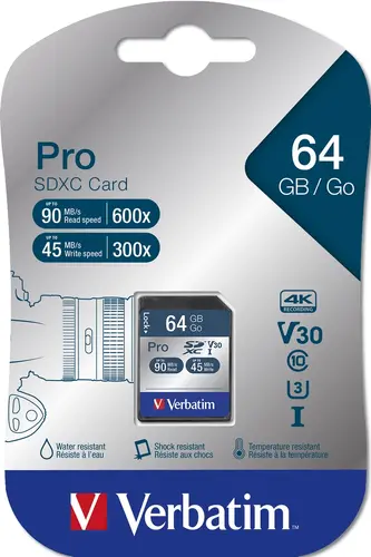 Памет, Verbatim 64GB SDHC Pro Class 10 UHS-I - image 1