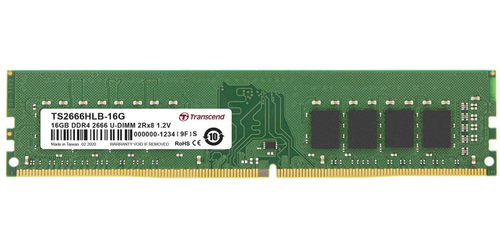 Памет, Transcend 16GB TS DDR4 2666Mhz U-DIMM 2Rx8 1Gx8 CL19 1.2V
