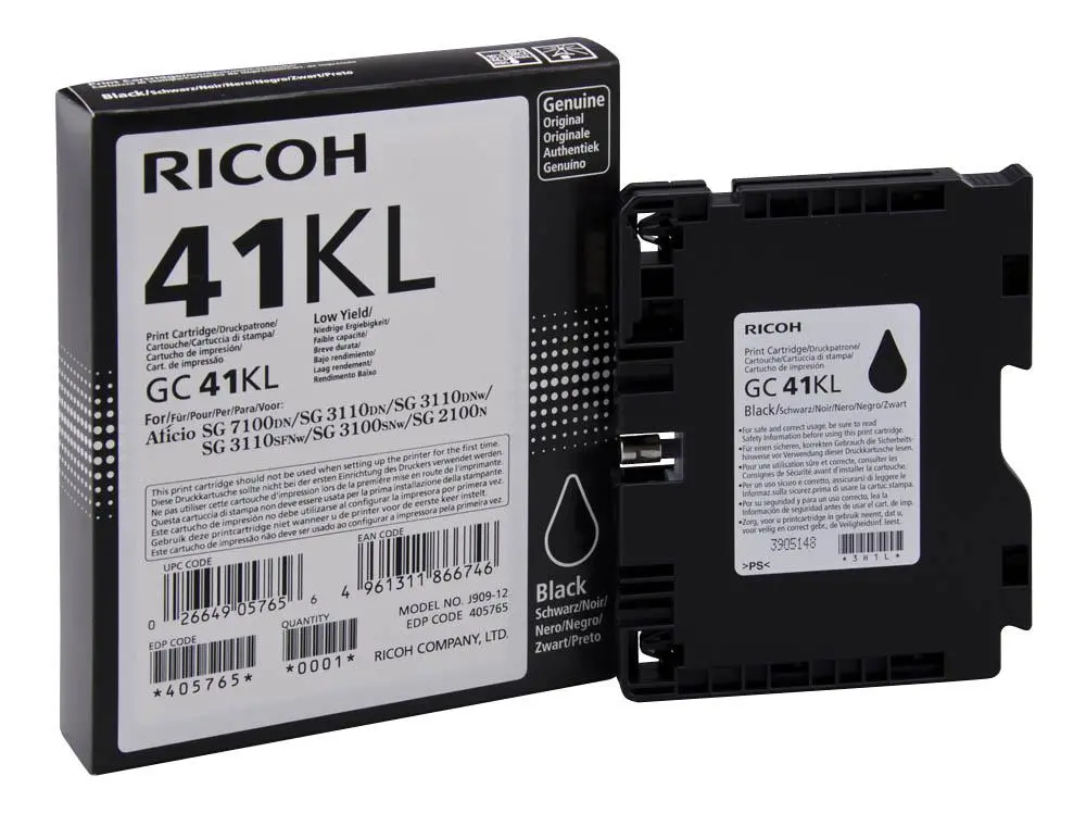 Μελάνι τζελ RICOH GC 41KL, GelJet SG 2100N/2100DN, 600 αντίγραφα, Μαύρο