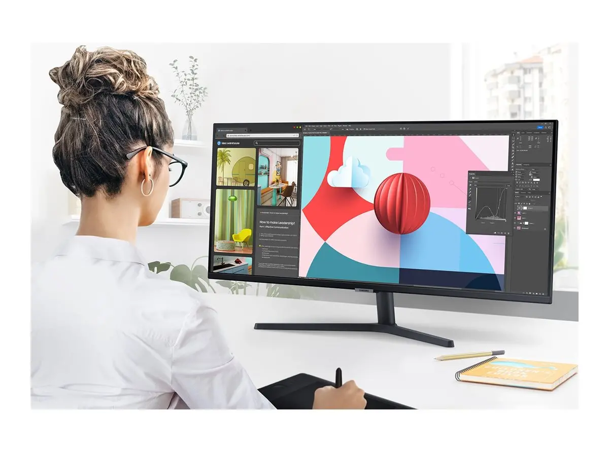 Monitor, Samsung 34S50GC, 34" VA, 100 Hz, 5 ms GTG, 3440x1440, 300 cd/m2, 3000:1, HDR 10, AMD FreeSync, PBP, Eye Saver, Flicker Free, DisplayPort 1.2 - image 6