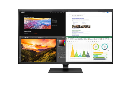 Монитор, LG 43UN700P-B, 42.50" IPS Panel Anti-Glare, 400 cd/m2, 3840x2160, 8ms, HDR 10, 4x HDMI, DisplayPort, USB-C, USB 3.0, Speacers 10W x 2, Headphone out, Tilt, PIP, 4 PBP, Black