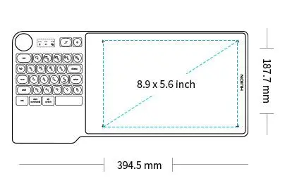 Графичен таблет HUION Inspiroy Keydial KD200, USB-C, Bluetooth, Metal Grey - image 5
