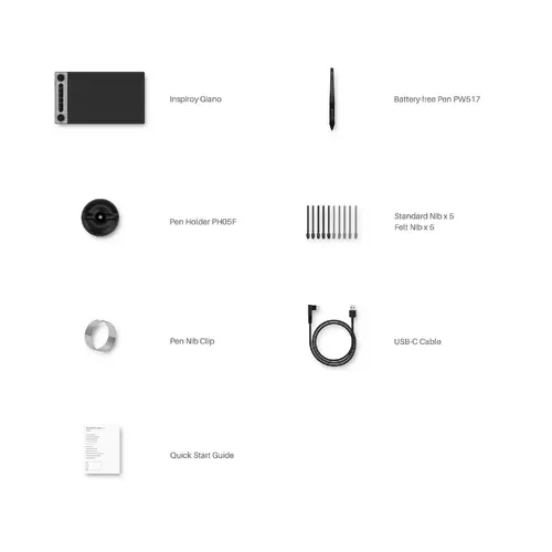 Графичен дисплей таблет HUION Inspiroy Dial 2, 5080 LPI, Черен - image 6
