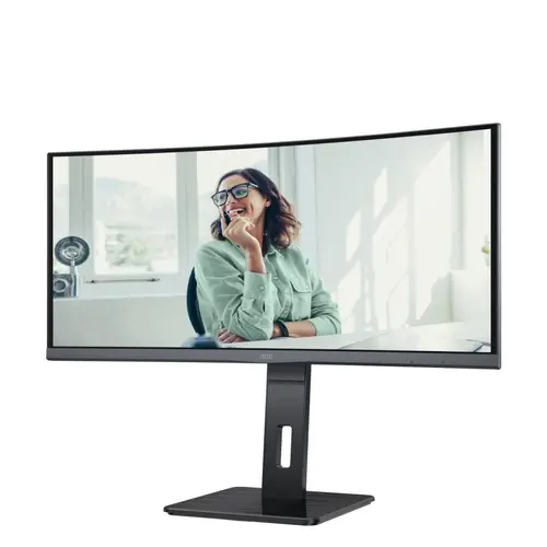 Монитор, AOC CU34P3CV, 34" VA WLED, Curved 1500R, 3440x1440@100Hz, 4ms GtG, 1ms MPRT, 300cd m/2, DCR 3000:1, 50M:1, AdaptiveSync, FlickerFree, Low Blue Light, 5Wx2, Tilt, Height Adjust, Swivel, HDMI, DP, USB hub - image 2