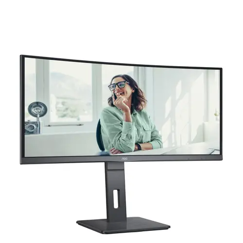 Монитор, AOC CU34P3CV, 34" VA WLED, Curved 1500R, 3440x1440@100Hz, 4ms GtG, 1ms MPRT, 300cd m/2, DCR 3000:1, 50M:1, AdaptiveSync, FlickerFree, Low Blue Light, 5Wx2, Tilt, Height Adjust, Swivel, HDMI, DP, USB hub - image 3