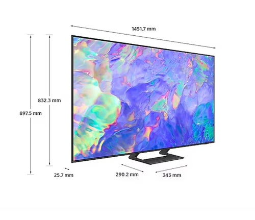 Телевизор, Samsung 65" 65CU8572 4K LED TV, SMART, 3xHDMI, 2xUSB, Wi-Fi 5, Bluetooth 5.2, Frameless, Black - image 2