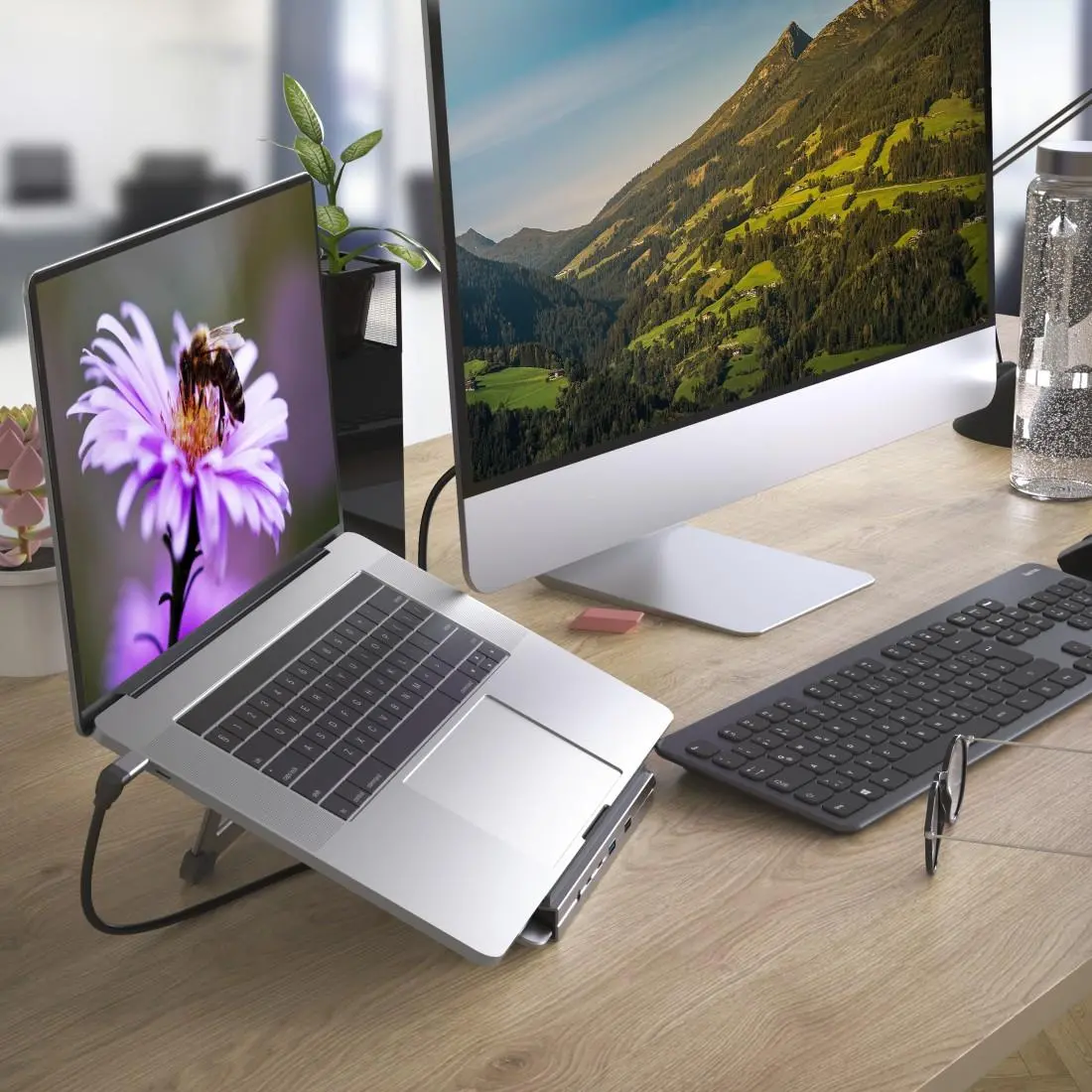 Docking station Hama "Connect2Office Stand" USB-C, Suport pentru laptop, 12 porturi - image 13