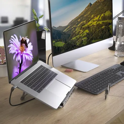 Docking station Hama "Connect2Office Stand" USB-C, Suport pentru laptop, 12 porturi - 14