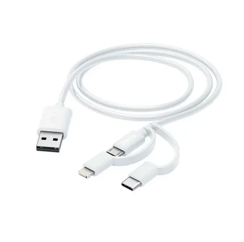 Кабел HAMA 3 в 1, USB-A - Micro-USB, USB-C и Lightning, 201535 - image 1
