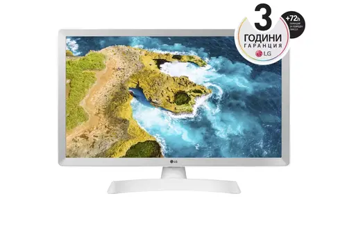 Монитор, LG 24TQ510S-WZ, 23.6" WVA, LED, Smart webOS, TV Tuner DVB-T2/C /S2, 1000:1, Mega DFC, 200cd, 1366x768, AI SOUND, WiFi, HDMI, Bluetooth, USB 2.0, HOTEL MODE, AirPlay, Speaker 2x5W, White