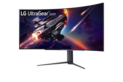 Монитор, LG 45GR95QE-B, 44.5" Ultragear OLED AG/LR 0.03ms , 21:9 Curved 800R Gaming WQHD (3440x1440), 240HZ, 1000cd/m, CR:1500000:1, AMD FreeSync, NVIDIA G-Sync, HDR10 ,VRR, USB 3.0, HDMI 2.1, DP, PIP, PBP, SPDIF, DTS HP:X, Height, Swivel, Tilt, Black - image 1
