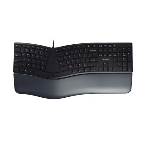 Жична извита клавиатура CHERRY KC 4500 ERGO, черна