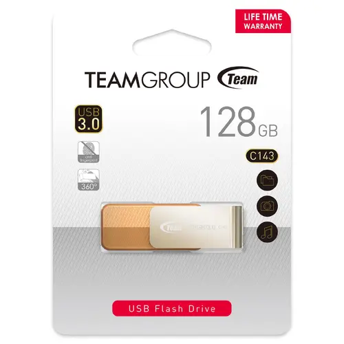 USB памет Team Group C143 128GB USB 3.0, Кафяв - image 2