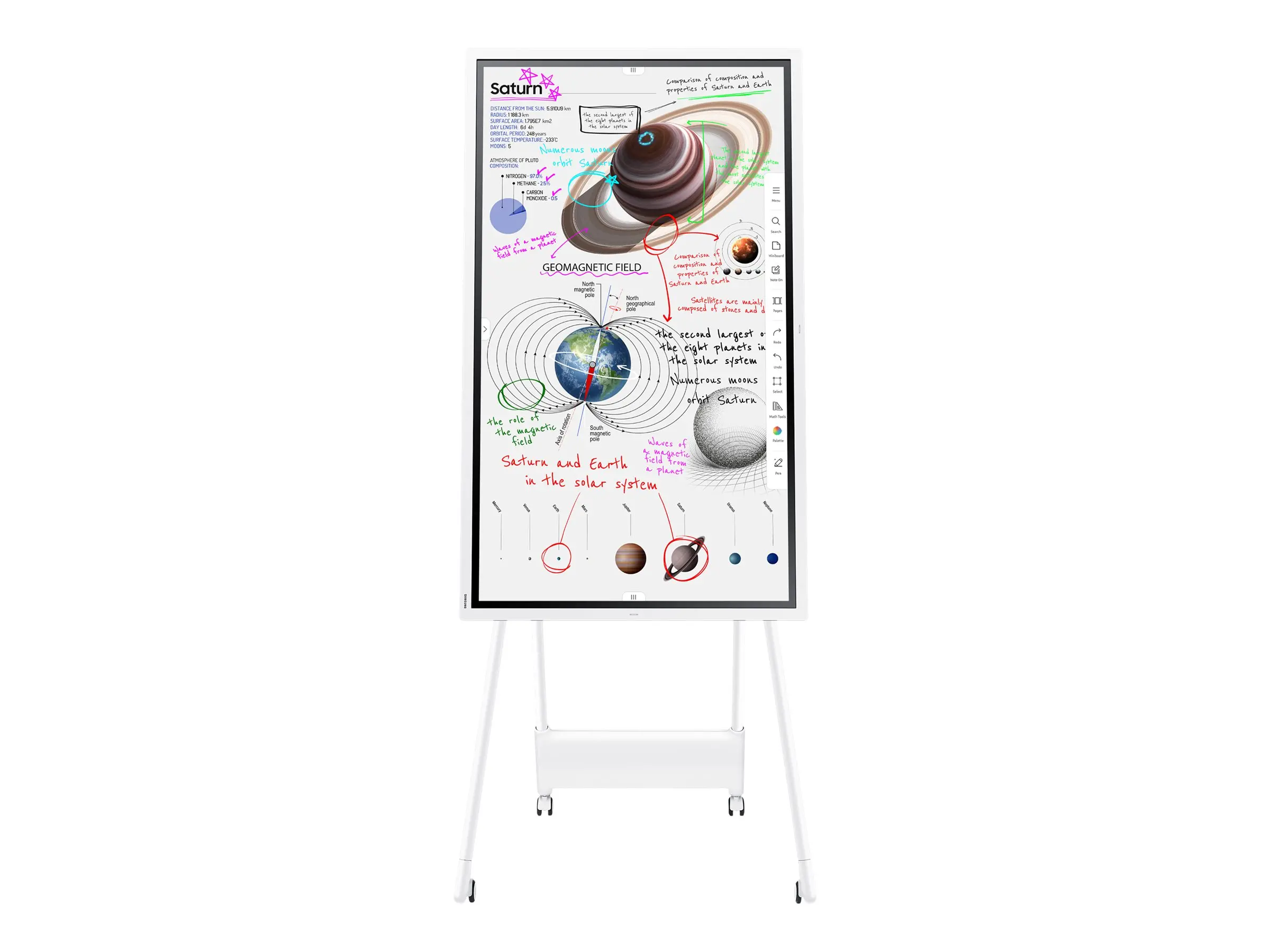 Интерактивен дисплей, Samsung Flip PRO WM55B 55"  3,840 x 2,160, VA, 8ms, 350 cd/m2, 4000:1 Contrast, 4K Digital Flipchart TOUCH , Mirroring, Remote Management, Wi-Fi, Remote PC & Bluetooth Support, 2xHDMI 2.0, DP 1.2, RJ45, RS232, Tizen 6.5, White - image 11