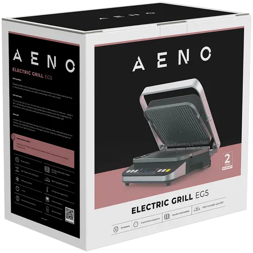 AENO ''Grătar electric EG5: 2000W, 2 moduri de încălzire - Grătar inferior, Ambele grătare, 6 programe presetate, Dezghețare, Unghi maxim - 11