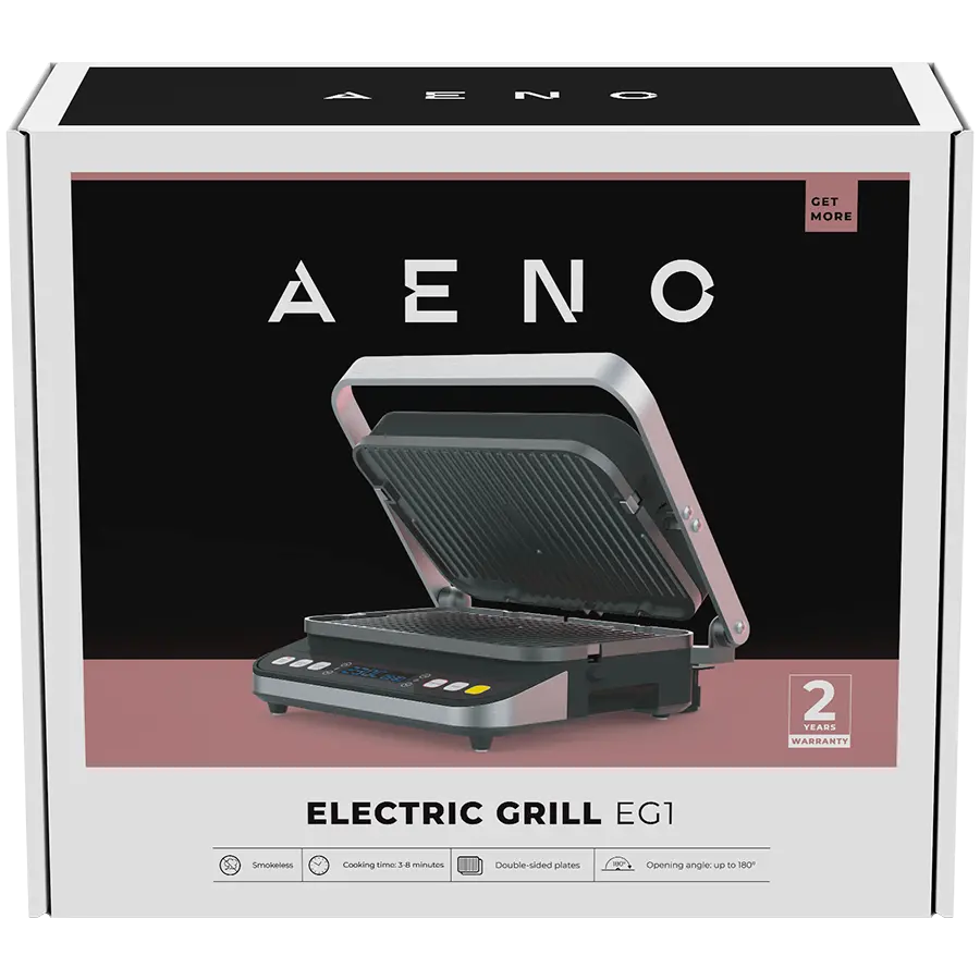 AENO ''Grătar electric EG1: 2000W, 3 moduri de încălzire - Grătar superior, Grătar inferior, Ambele grătare, Decongelare, Unghi maxim de deschidere - image 5