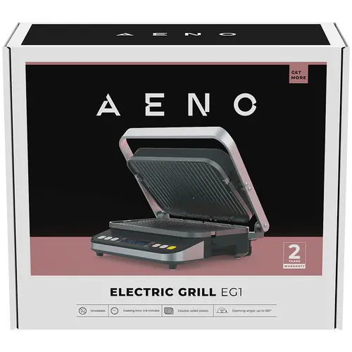 AENO ''Ηλεκτρική σχάρα EG1: 2000W, 3 λειτουργίες θέρμανσης - Πάνω σχάρα, Κάτω σχάρα, Και οι δύο σχάρες, Απόψυξη, Μέγιστη γωνία ανοίγματος -180° - 6