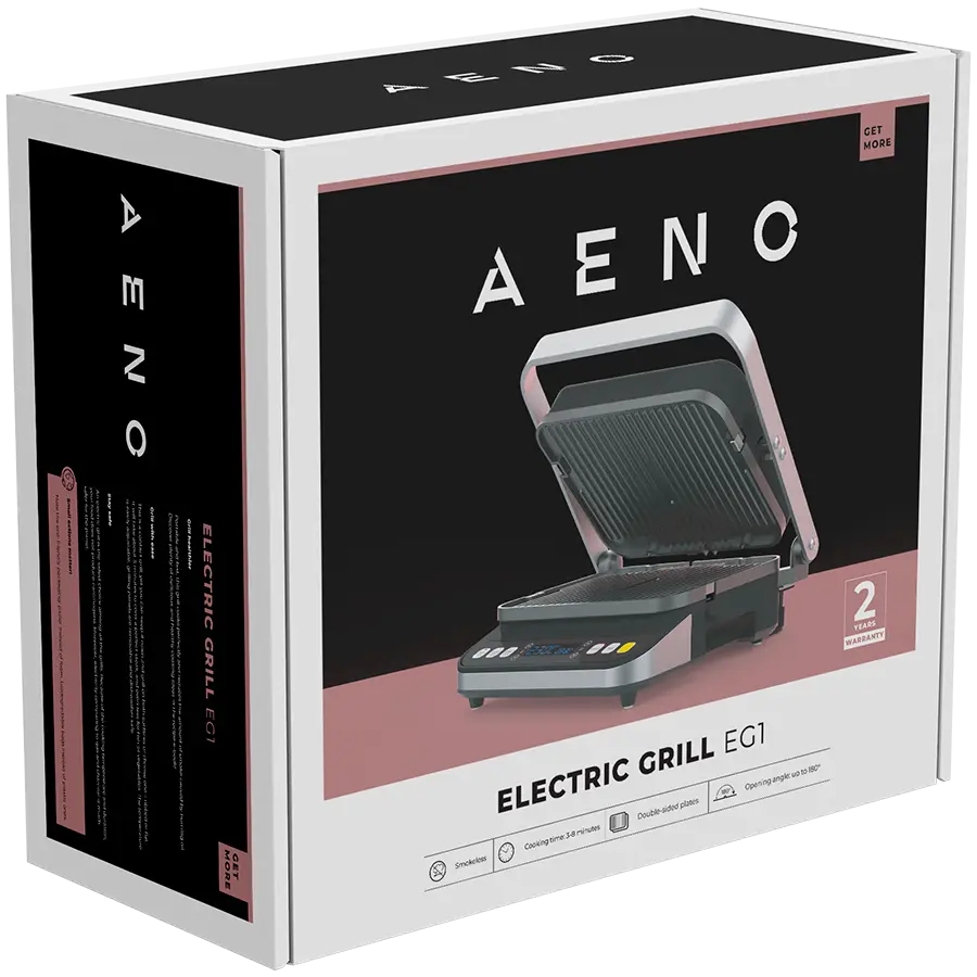 AENO ''Grătar electric EG1: 2000W, 3 moduri de încălzire - Grătar superior, Grătar inferior, Ambele grătare, Decongelare, Unghi maxim de deschidere - image 7