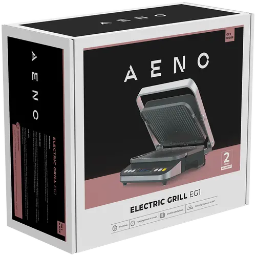AENO ''Ηλεκτρική σχάρα EG1: 2000W, 3 λειτουργίες θέρμανσης - Πάνω σχάρα, Κάτω σχάρα, Και οι δύο σχάρες, Απόψυξη, Μέγιστη γωνία ανοίγματος -180° - 8