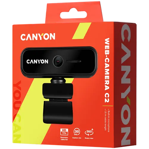 CANYON cameră web C2 HD 720P Negru - 3