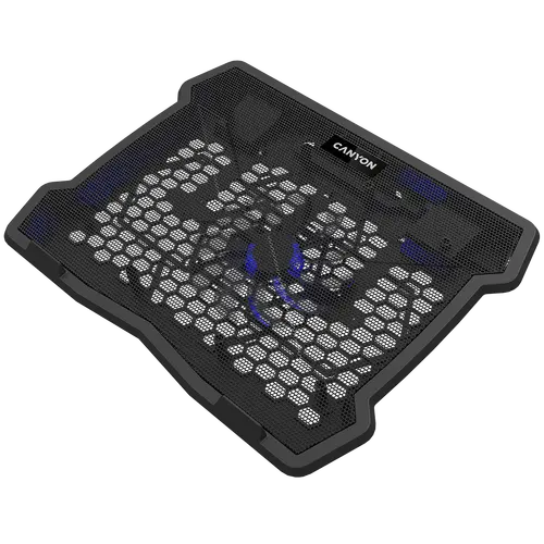 CANYON NS02, Cooling stand single fan with 2x2.0 USB hub, support up to 10”-15.6” laptop, ABS plastic and iron, Fans dimension:125*125*15mm(1pc), DC 5V, fan speed: 800-1000RPM, size:340*265*30mm, 406g - image 2