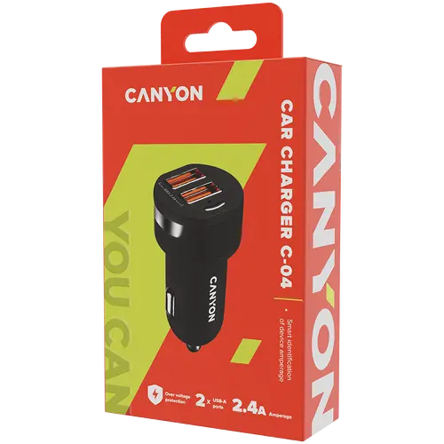 CANYON car charger C-04 2.4A/2USB-A Black - image 3