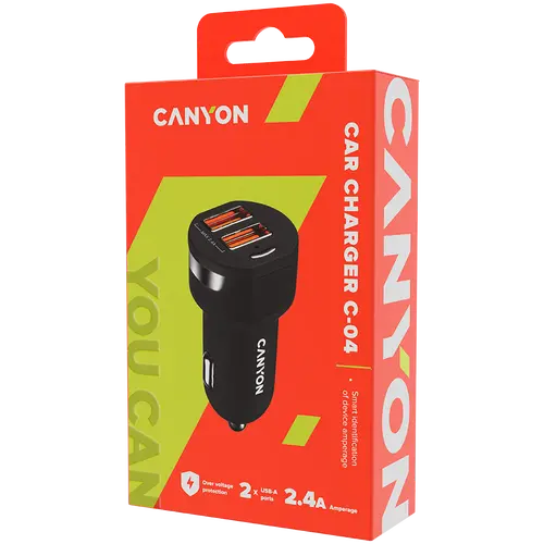 CANYON car charger C-04 2.4A/2USB-A Black - image 4