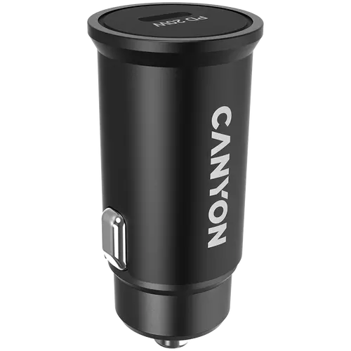 Canyon C-20, PD 20W Pocket size car charger, input: DC12V-24V, output: PD20W, support iPhone12 PD fast charging, Compliant with CE RoHs , Size: 50.6*23.4*23.4, 18g, Black - image 1