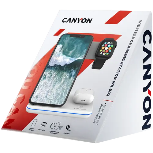 CANYON wireless charger WS-303 15W 3in1 White - image 6
