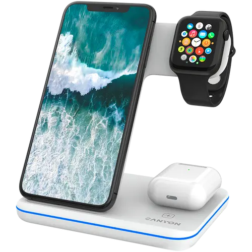CANYON wireless charger WS-303 15W 3in1 White