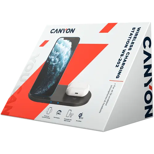 CANYON wireless charger WS-202 10W 2in1 Black - image 2