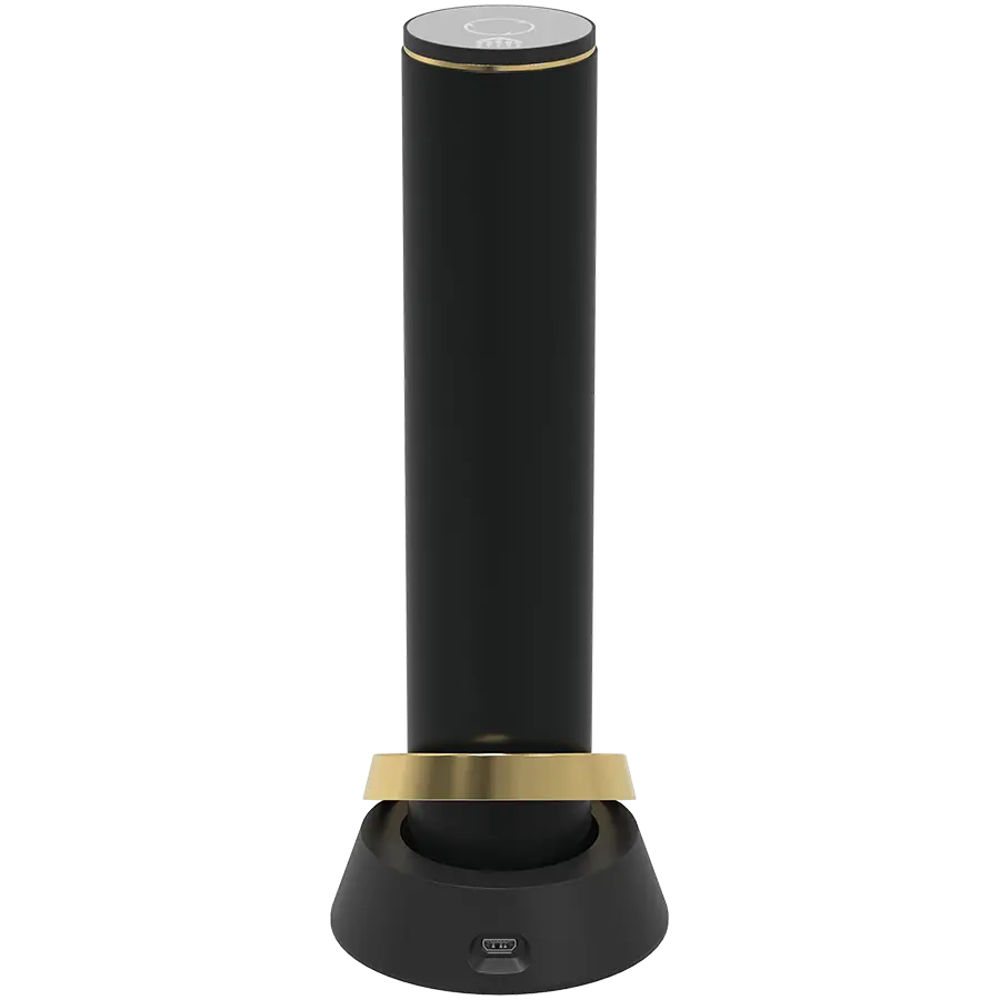 Prestigio Maggiore, smart wine opener, 100% automatic, opens up to 70 bottles without recharging, foil cutter included, premium design, 480mAh battery, Dimensions D 48*H228mm, black + gold color. - image 4