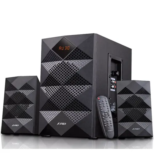 FENDA F&D A180X Ηχεία πολυμέσων 2.1, 42W RMS (14Wx2+14W), 2x3'' δορυφορικά + υπογούφερ 5.25'', BT 5.0/AUX/USB/FM/οθόνη - 1
