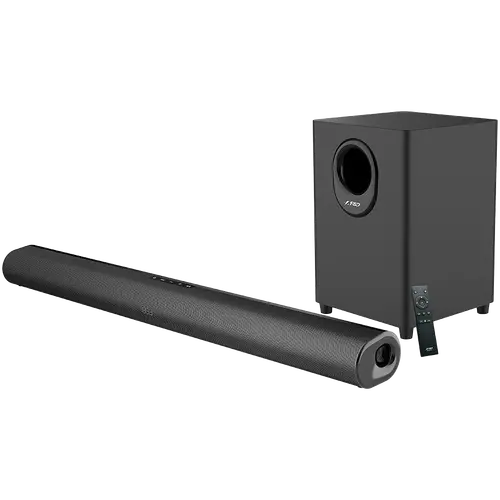 F&D HT-330 2.1 TV Soundbar with Wired Subwoofer, 80W RMS (20Wx2+40W), Full-range speaker: 50x90mm + 6.5'' Subwoofer, BT 5.0/Optical/AUX/HDMI/USB/LED Display/Remote Control/Wooden/Black - image 3