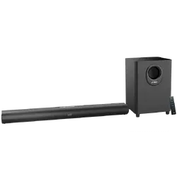 FENDA F&D HT-330 2.1 TV Soundbar with Wired Subwoofer, 80W RMS (20Wx2+40W), Full-range speaker: 50x90mm + 6.5'' Subwoofer, BT 5.0/Optical/AUX/HDMI/USB/LED Display/Remote Control/Wooden/Black