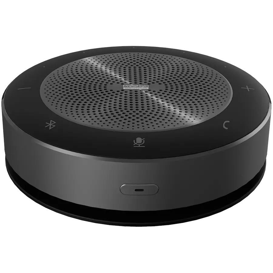 Prestigio Solutions Video Conferencing Speakerphone Alpha: 5W, 6 mic, 5m (Radius), Wireless charging, Connection via USB Type-C, AUX or BT4.2+EDR