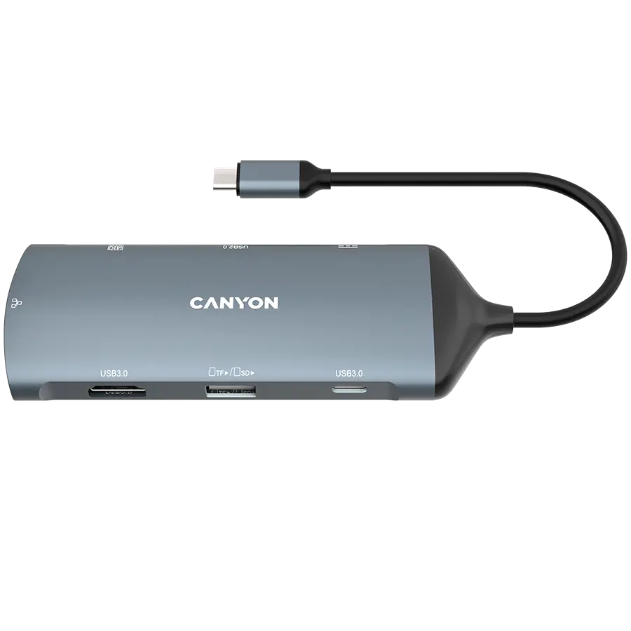 Hub CANYON DS-15 8in1 4k USB-C Gri închis