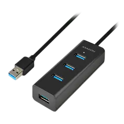 AXAGON HUE-S2BL 4x USB3.0 Charging Hub 1.2m Cable, MicroUSB Charging